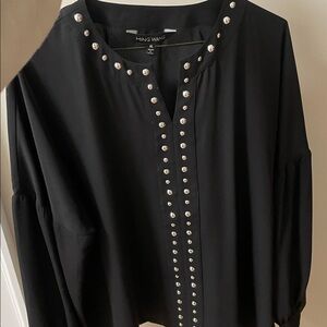 Ming Wang Black Top with Silver Accents